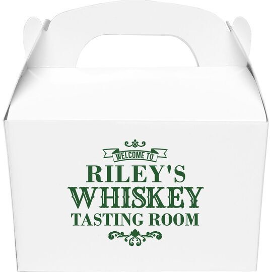 Whiskey Tasting Room Gable Favor Boxes