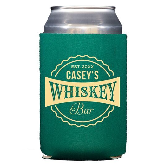 Whiskey Bar Label Collapsible Huggers