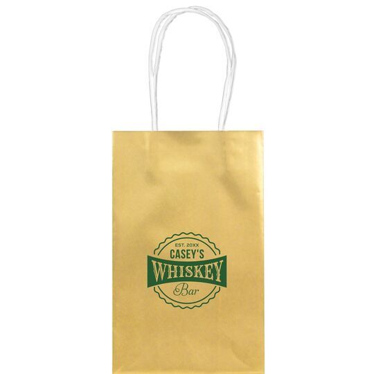 Whiskey Bar Label Medium Twisted Handled Bags