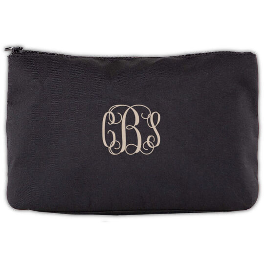 Personalized Black Canvas Clutch Bag