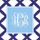 Navy Bamboo Monogram Gift Enclosures Image 1 of 2