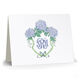 Periwinkle Hydrangeas Monogram Folded Note Cards Image 3 of 3