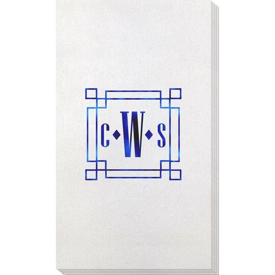 Greek Key Monogram Bamboo Luxe Guest Towels