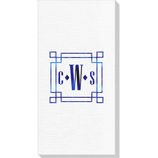 Greek Key Monogram Deville Guest Towels