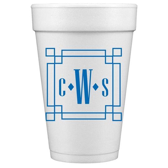 Custom Monogram Styrofoam Cups