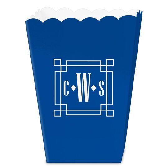 Greek Key Monogram Mini Popcorn Boxes