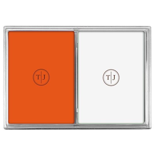 Petite Dotted Circle Duogram Double Deck Playing Cards