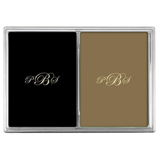 Elegant Script Monogram Double Deck Playing Cards