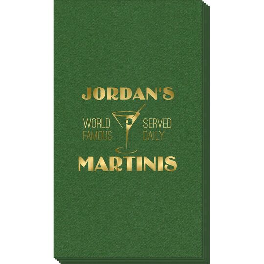 World Famous Martinis Linen Like Guest Towels