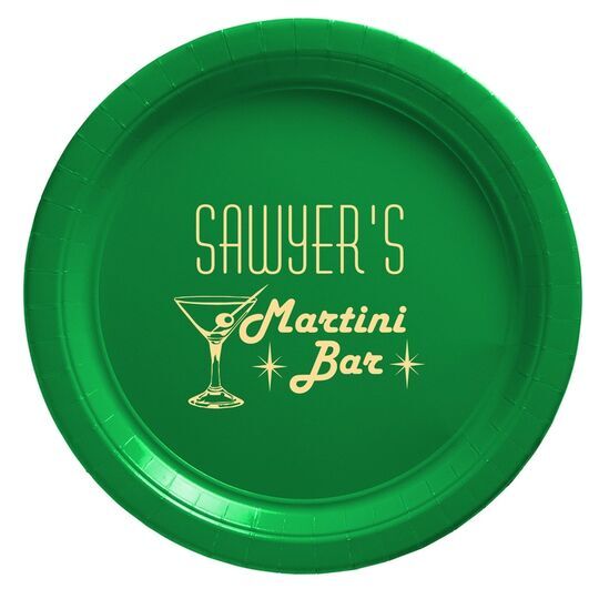 Retro Martini Bar Paper Plates