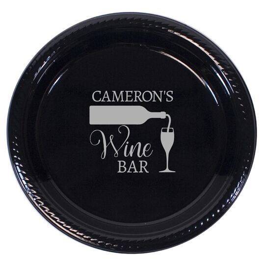 Pouring Wine Glass Plastic Plates