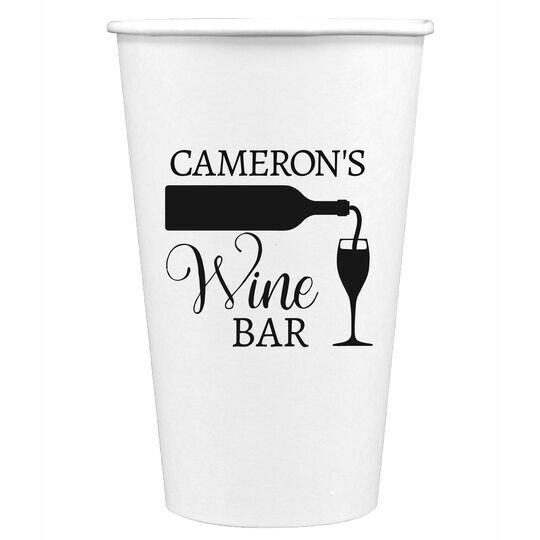 Pouring Wine Glass Paper Coffee Cups