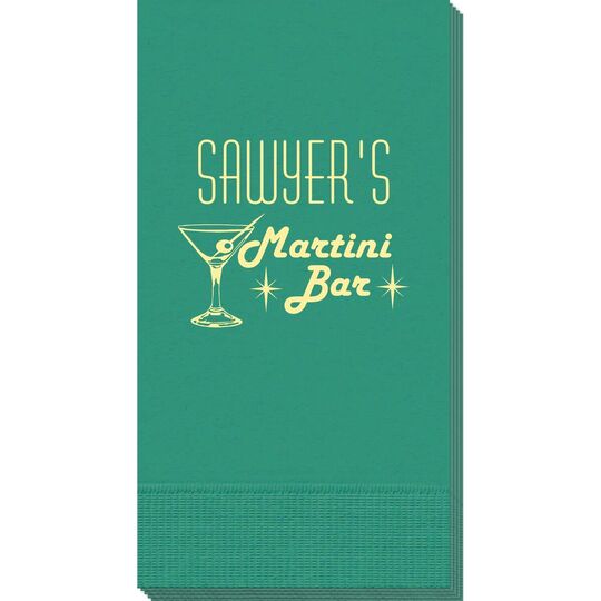 Retro Martini Bar Guest Towels