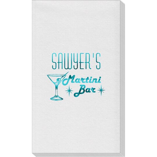 Retro Martini Bar Linen Like Guest Towels