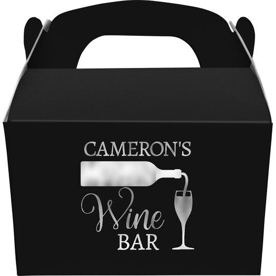Pouring Wine Glass Gable Favor Boxes