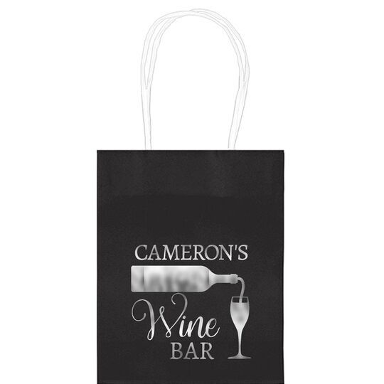 Pouring Wine Glass Mini Twisted Handled Bags