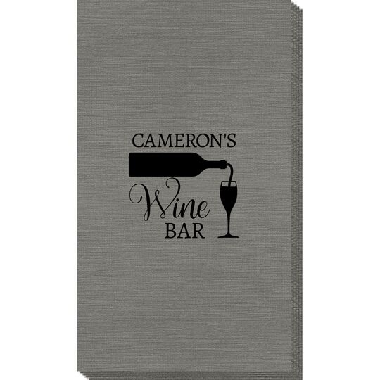 Pouring Wine Glass Bamboo Luxe Guest Towels