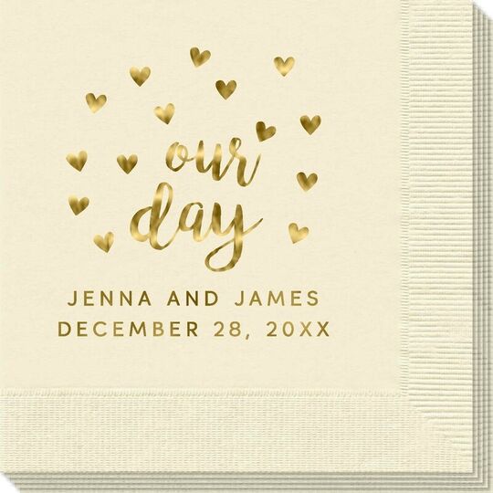 Confetti Hearts Our Day Napkins