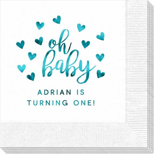 Confetti Hearts Oh Baby Napkins