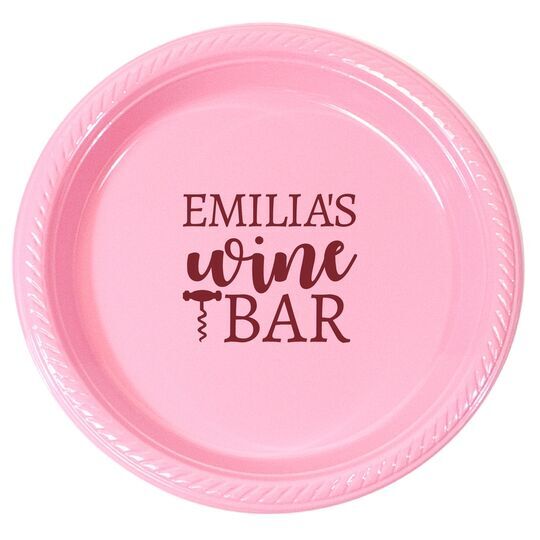 Corkscrew Wine Bar Plastic Plates
