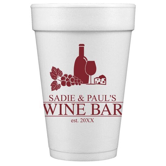 Time to Wine Down Styrofoam Cups