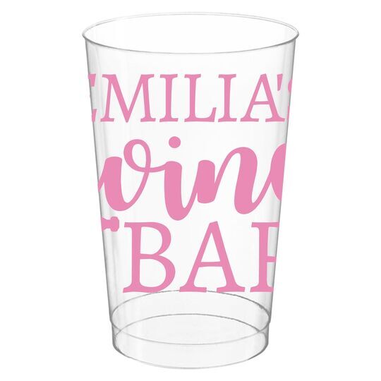 Corkscrew Wine Bar Clear Plastic Cups