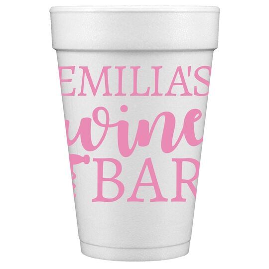 Corkscrew Wine Bar Styrofoam Cups