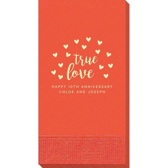 Confetti Hearts True Love Guest Towels