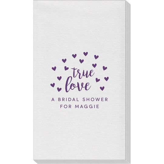 Confetti Hearts True Love Linen Like Guest Towels