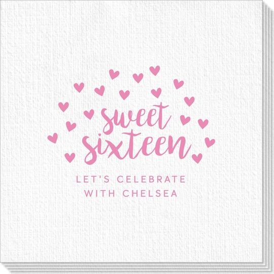 Confetti Hearts Sweet Sixteen Deville Napkins