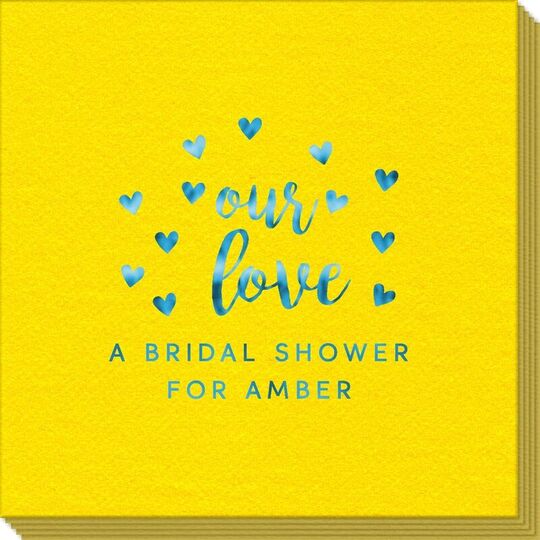 Confetti Hearts Our Love Linen Like Napkins