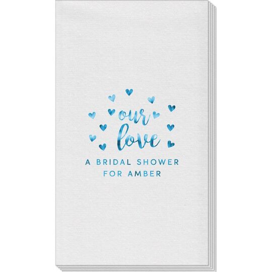 Confetti Hearts Our Love Linen Like Guest Towels