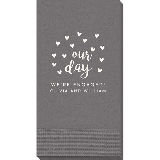 Confetti Hearts Our Day Guest Towels