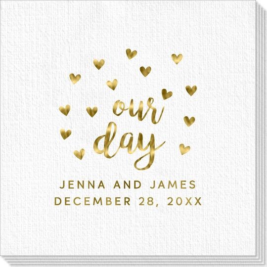 Confetti Hearts Our Day Deville Napkins