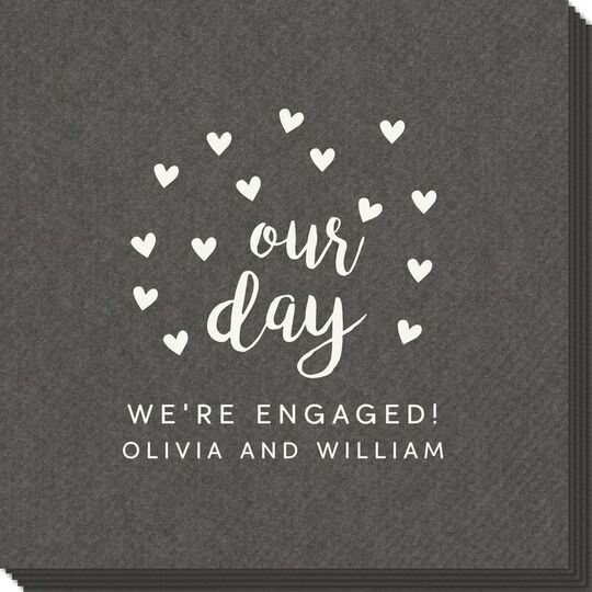 Confetti Hearts Our Day Linen Like Napkins