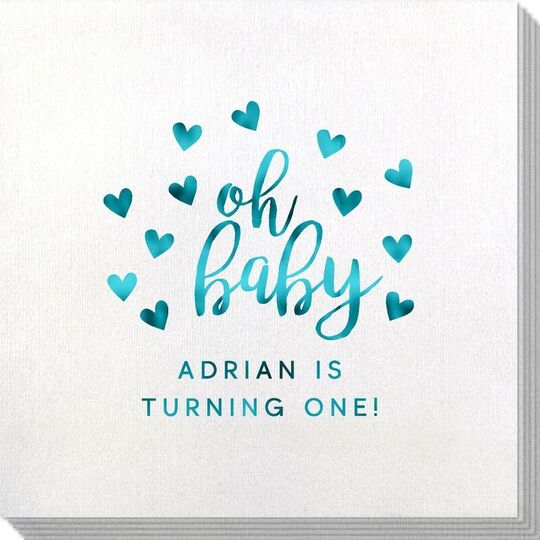 Confetti Hearts Oh Baby Bamboo Luxe Napkins