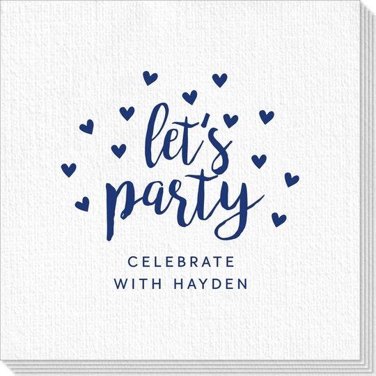 Confetti Hearts Let's Party Deville Napkins