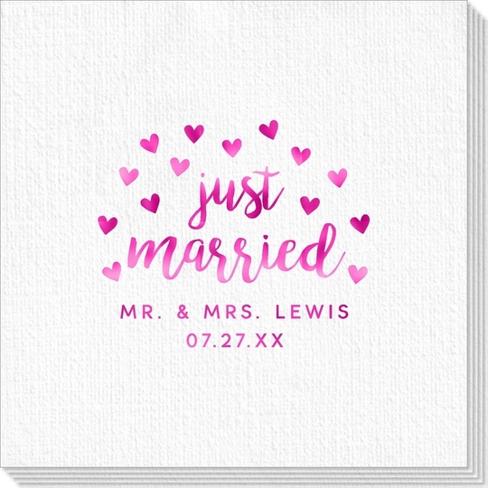 Confetti Hearts Just Married Deville Napkins