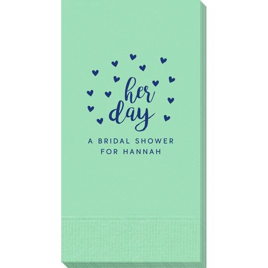 Confetti Hearts Her Day Guest Towels