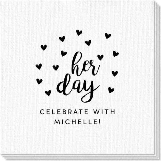 Confetti Hearts Her Day Deville Napkins
