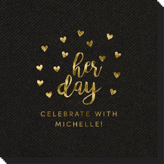 Confetti Hearts Her Day Linen Like Napkins