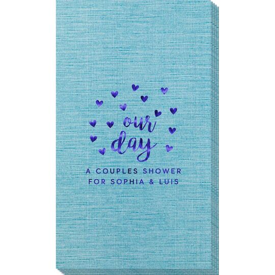 Confetti Hearts Our Day Bamboo Luxe Guest Towels