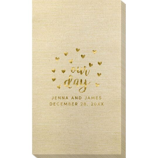 Confetti Hearts Our Day Bamboo Luxe Guest Towels