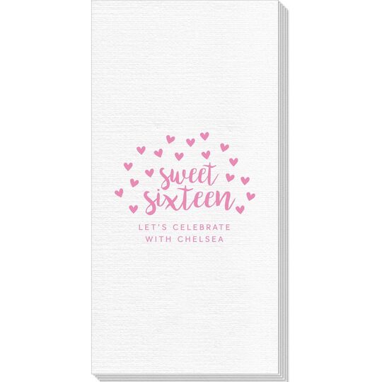Confetti Hearts Sweet Sixteen Deville Guest Towels