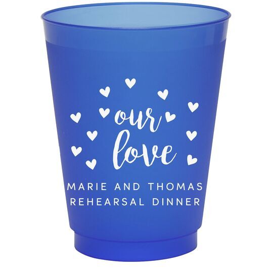 Confetti Hearts Our Love Colored Shatterproof Cups