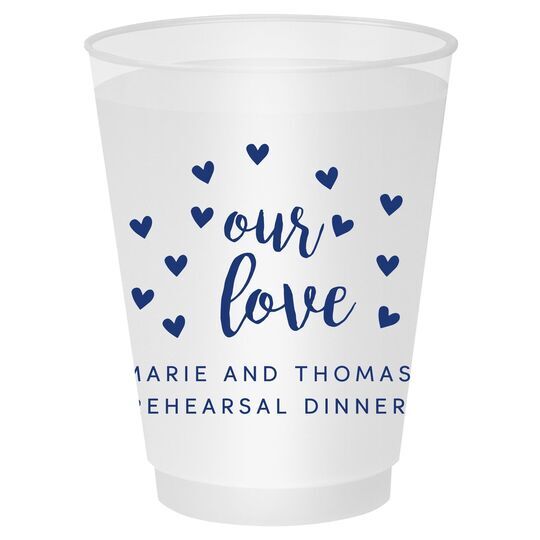 Confetti Hearts Our Love Shatterproof Cups