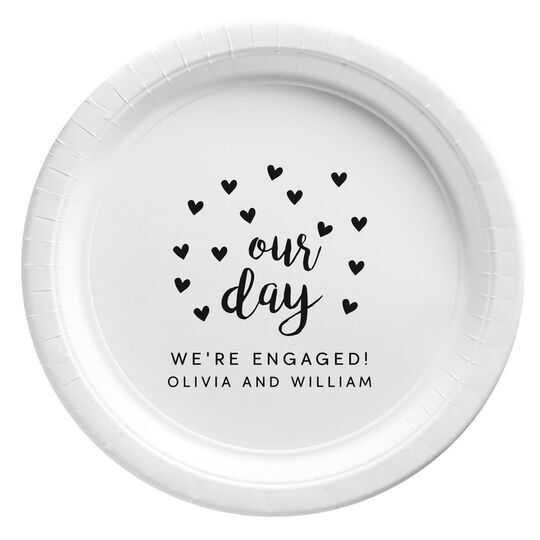 Confetti Hearts Our Day Paper Plates