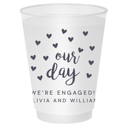 Confetti Hearts Our Day Shatterproof Cups