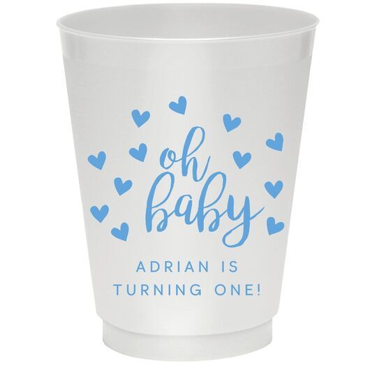 Confetti Hearts Oh Baby Colored Shatterproof Cups