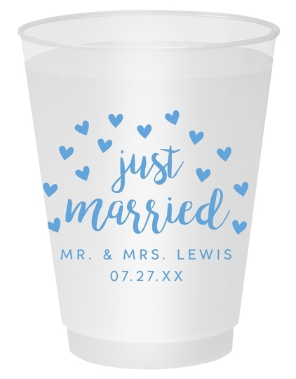 Confetti Hearts Just Married Shatterproof Cups